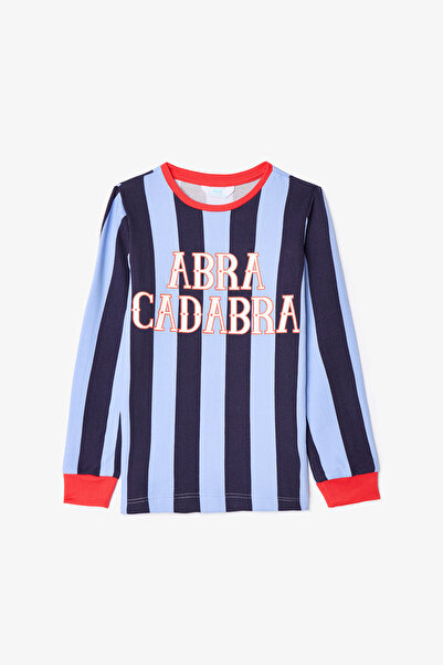 Penti Mavi Erkek Çocuk Abra Kadabra Çizgili Pijama Takımı