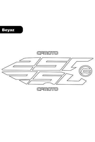 aydın garage CF Moto NK250 Arka Kuyruk Altı 250 Sticker Etiket Beyaz
