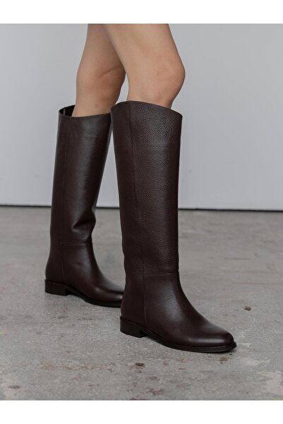 ECENİN BUTİĞİ Adore Kahve Deri Hakiki Deri Kadın Çizme