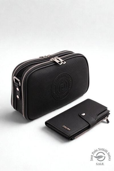 Just Polo حقيبة كتف نسائية أصلية من جست بولو، متوسطة الحجم، مكونة من 5 أقسام، مناسبة للاستخدام اليومي، مقاس 25*17 سم