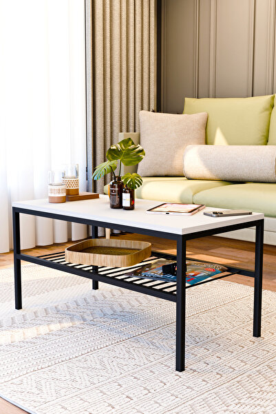 interGO OMVO Metal Orta Sehpa | 2 Raflı Orta Sehpa