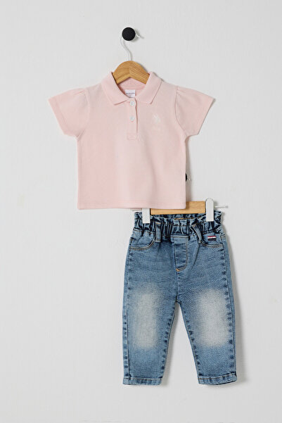 U.S. Polo Assn. U.S. Polo Assn Baby Girl Orange Set