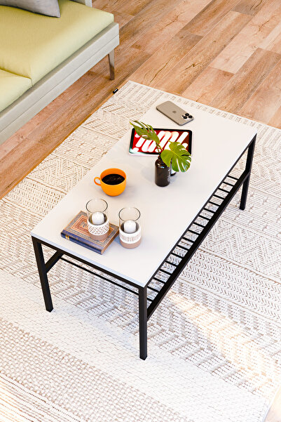 interGO OMVO Metal Orta Sehpa | 2 Raflı Orta Sehpa