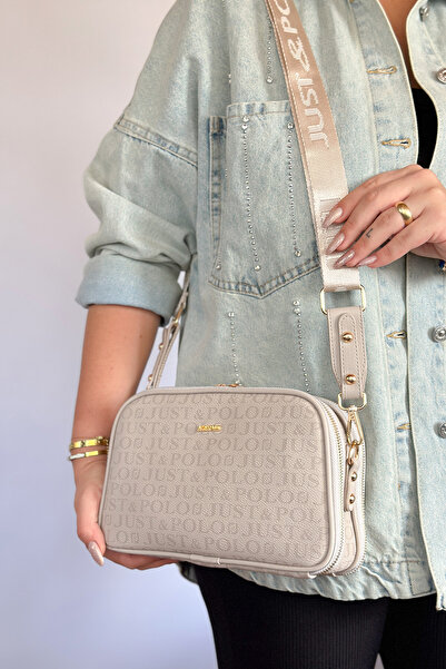 Just Polo Siyah Renk Cüzdanlı Yeni Sezon Orta Boy 4 Bölmeli Geniş Askılı Günl...