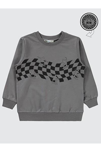 Civil Boys Φούτερ με στάμπα Skate Dama για 2-5 ετών - Γκρι 5-6 ετών