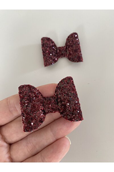 Little Sparkle Co. Bordo Glitter Klips Toka Seti 2’li -Bebek&Kız Çocuk İçin -...