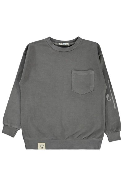 Civil Boys Yıkamalı Cepli 6-9 Yaş Sweatshirt - Gri 9-10 Yaş