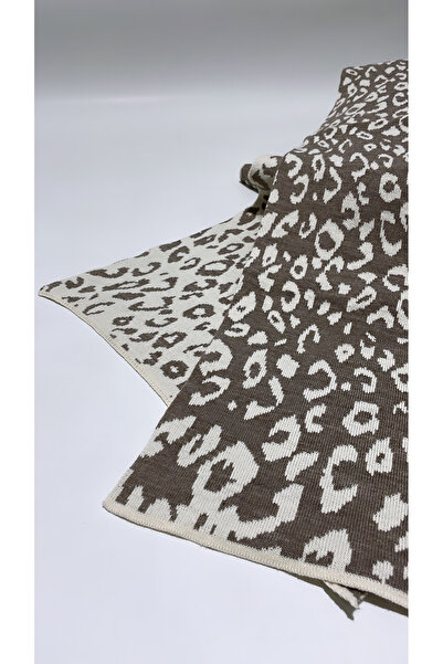 Onur Μαντήλι - Μαντήλι με μοτίβο λεοπάρ Χειμερινό μαντήλι λαιμού Χοντρό ποιοτικό ύφασμα υφαντό προϊόν διπλής όψης