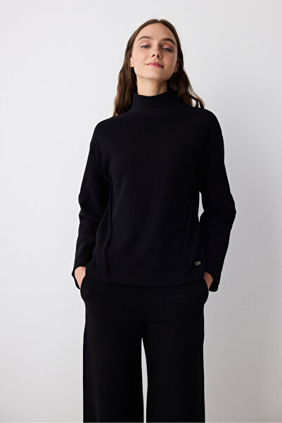 Penti Siyah Boğazlı Mirko Sweatshirt - Saude Koleksiyonu