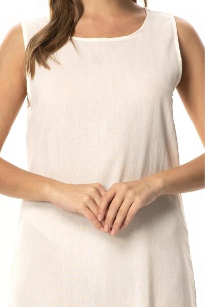 Eliş Şile Bezi Cotton Petticoat Sile Cloth Long Dress Lining Thick Athlete Strap Cream Red