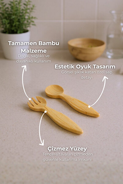 Bambum Kuno 2'li Çatal Kaşık Seti