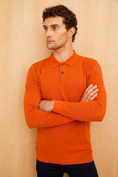 İgs Чоловічий светр з коміром-поло та ґудзиками