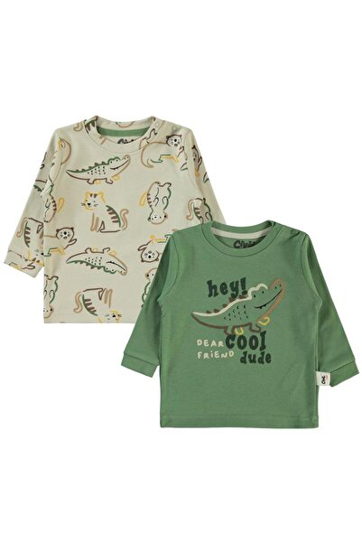 Civil Baby Colorful Animals Printed 6-18 Sweatshirt - Green 6-9 Months