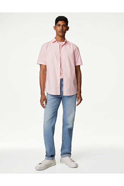 Marks & Spencer Saf Pamuklu Kısa Kollu Gömlek