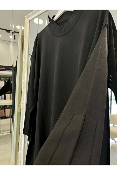MERAM BUTİK Adn Thin Knit Tunic - Black - 2
