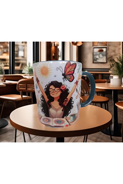 Mugs and love Huzur vintage baskı büyük boy kupa