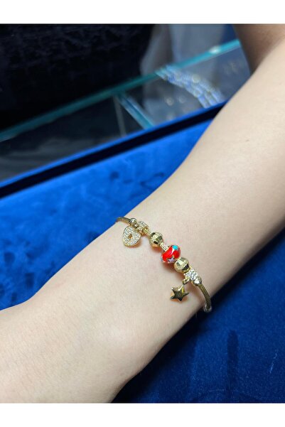 kuyumcu nurettin 8 gr (gram) Şans Bileklik Künye (rose-sarı-yeşil-beyaz)