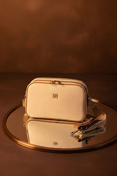 Just Polo حقيبة كتف نسائية أصلية من جست بولو، متوسطة الحجم، مكونة من 5 أقسام، مناسبة للاستخدام اليومي، مقاس 25*17 سم