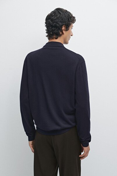 Massimo Dutti %100 merinos yünü fermuarlı triko hırka