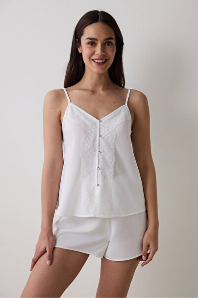 Penti Bridal Delicate Saten Kırık Beyaz Şort Pijama Altı