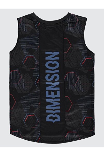 Civil Boys تي شيرت بنمط هندسي مطبوع بدون أكمام للأعمار من 10 إلى 13 سنة - أسو...