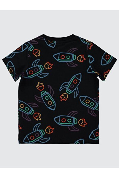 Civil Boys تي شيرت كارتون سبيس إمبيريمنت للأعمار من 2 إلى 5 سنوات - أسود للأع...