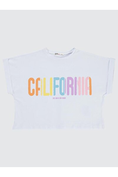 Civil Girls California Printed 6-9 Years Old T-Shirt - White 6-7 Years Old