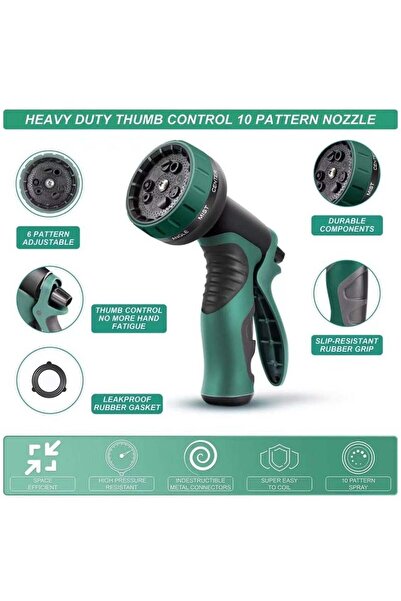 fulina Collapsible Garden Hose 50ft Metal Garden Hose Nozzle,Leakproof Lightweight Expandable Garden Water