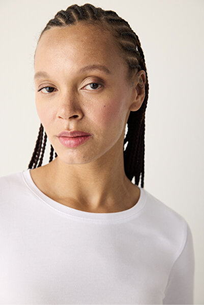 Penti Weißes Basic-Langarmoberteil aus Baumwolle