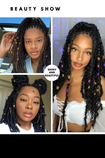 ZEYM COLLECTION Gold & Silver Color Braided Hair Jewelry – Set of 20 Mixed Hair Beads