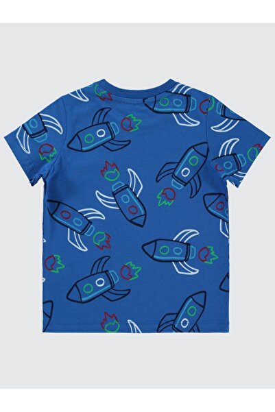 Civil Boys Çizgi Space Empirme 2-5 Yaş Tişört - Mavi 2-3 Yaş