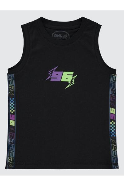 Civil Boys 96 Printed Zero Sleeve T-Shirt for Ages 6-9 - Black 6-7 Years Old