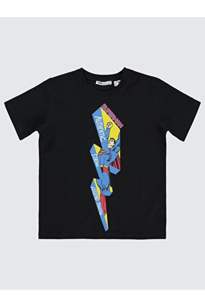 Superman Tricou cu imprimeu fulger 6-9 ani - Negru 9-10 ani