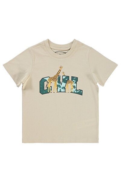 Civil Boys Tricou Cvl Girafe cu imprimeu 2-5 ani - Bej 2-3 ani