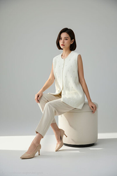 ENDAMIM КАМЕННА ДЕТАЛЬ М'ЯКА ТРИКОТАЖНА КОРОТКА ЖИЛЕТКА