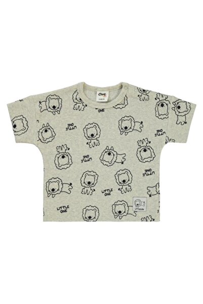 Civil Baby Аслан Бродирана тениска 6-18 месеца - Сива 9-12 месеца