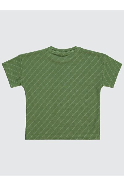 Civil Boys Baklava Patterned T-Shirt for Ages 2-5 - Khaki 5-6 Years