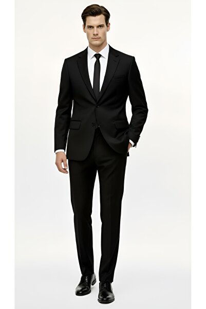 İgs Erkek Siyah Regularfit / Rahat Kalıp Takım Elbise