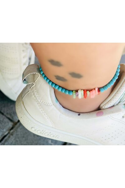 ACAR TAKI Blue Beaded Anklet 21+4 cm Acr5662