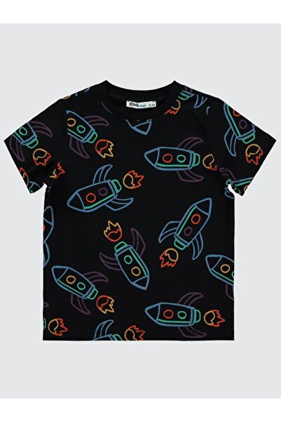 Civil Boys Tricou pentru copii de 2-5 ani - negru 2-3 ani