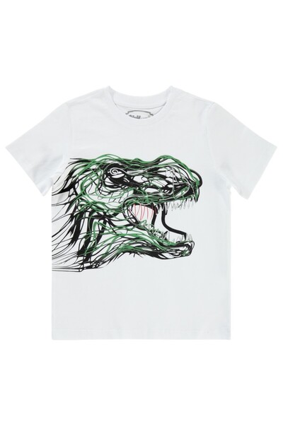 Civil Boys Μπλουζάκι Dinosaur με τύπωμα 6-9 Years - Λευκό 6-7 ετών