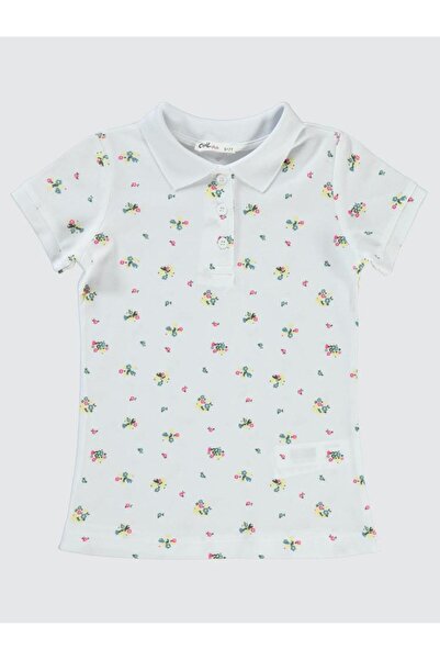 Civil Girls Flower Printed 6-9 Years Old T-Shirt - White 9-10 Years Old