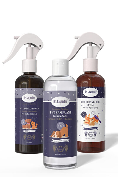 Dr.Lavender 3'lu Lavanta Yağlı Kene ve Pire Önleyici Pet Bakım Seti