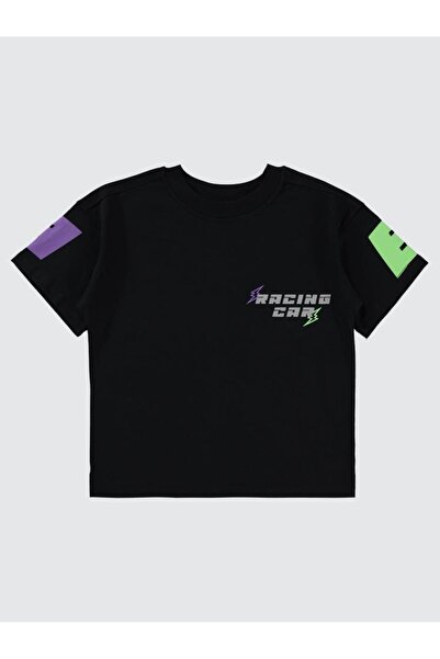 Civil Boys تي شيرت Racing مطبوع قصة فضفاضة للأعمار من 10 إلى 13 عامًا - أسود ...