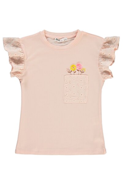 Civil Girls Μπλουζάκι με κέντημα λουλουδιών με τσέπες 6-9 ετών - Πούδρα 9-10 ...