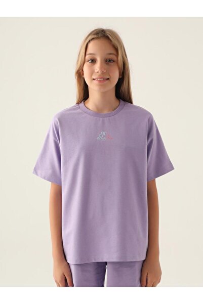 Kappa تي شيرت للفتيات من عمر 5 إلى 15 سنة - أرجواني من 7 إلى 8 سنوات