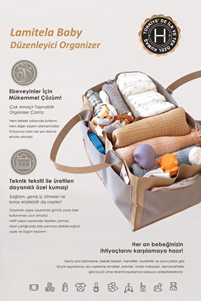 HAMUR Mother Baby Care Bag XL - Newborn Diaper Changing Organizer - Lamitela Grilaci