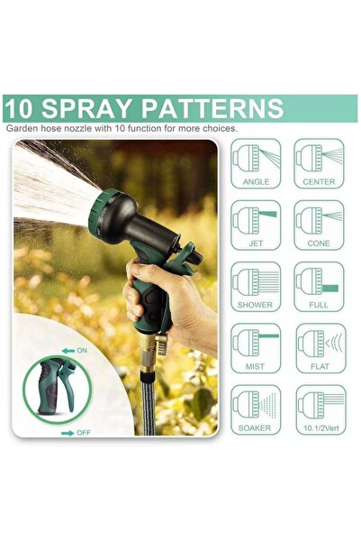 fulina Collapsible Garden Hose 50ft Metal Garden Hose Nozzle,Leakproof Lightweight Expandable Garden Water