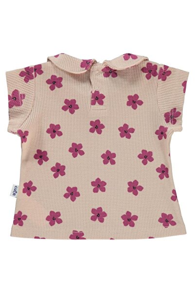 Civil Baby Flower Printed 6-18 Months T-Shirt - Powder 6-9 Months
