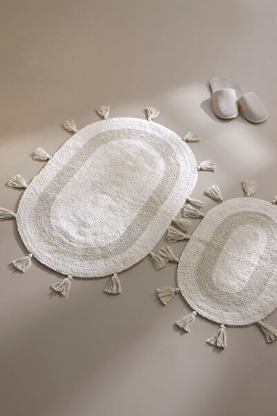 İrya Χανά 100% βαμβακερό χαλάκι μπάνιου εκρού 40x60+60x90